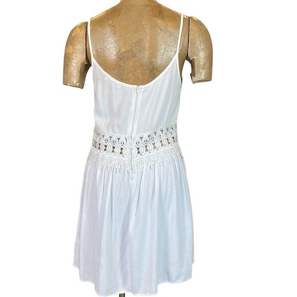 SOLEMIO Mini Dress Lace Waistband Sz M White #346C - Picture 4 of 8